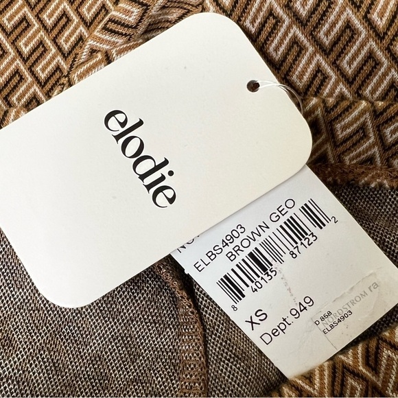 Elodie Flare Brown Geo Print Knit Leggings Pants - Size X Small, NWT - Picture 10 of 12